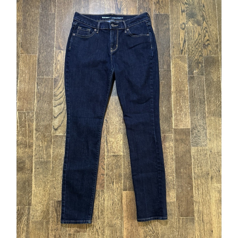 Old Navy Blue Jeans Women's Size 4 Regular Curvy Mid Rise Stretch Dark Wash